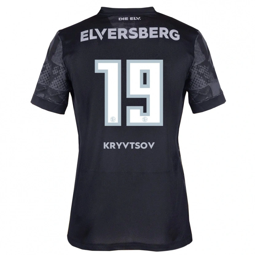 Danxen Bambino Maglia Nikita Kryvtsov #19 Nero Grigio Kit Gara Away 2025/26 Maglietta