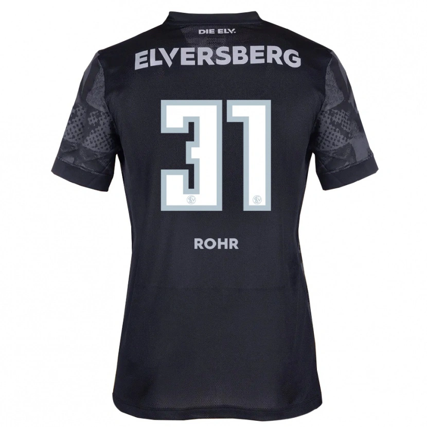 Danxen Bambino Maglia Maximilian Rohr #31 Nero Grigio Kit Gara Away 2025/26 Maglietta