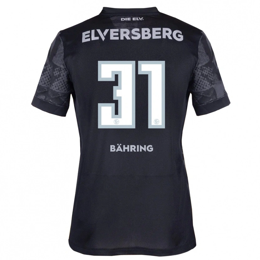 Danxen Bambino Maglia Fynn Bähring #31 Nero Grigio Kit Gara Away 2025/26 Maglietta