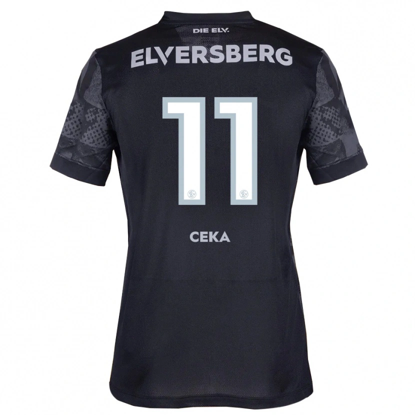 Danxen Bambino Maglia Jason Ceka #11 Nero Grigio Kit Gara Away 2025/26 Maglietta