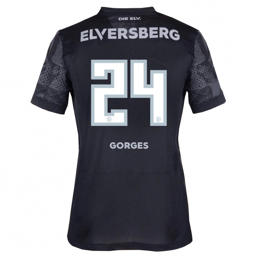 Danxen Bambino Maglia Nils Gorges #24 Nero Grigio Kit Gara Away 2025/26 Maglietta