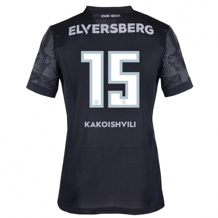 Danxen Bambino Maglia Dimitri Kakoishvili #15 Nero Grigio Kit Gara Away 2025/26 Maglietta