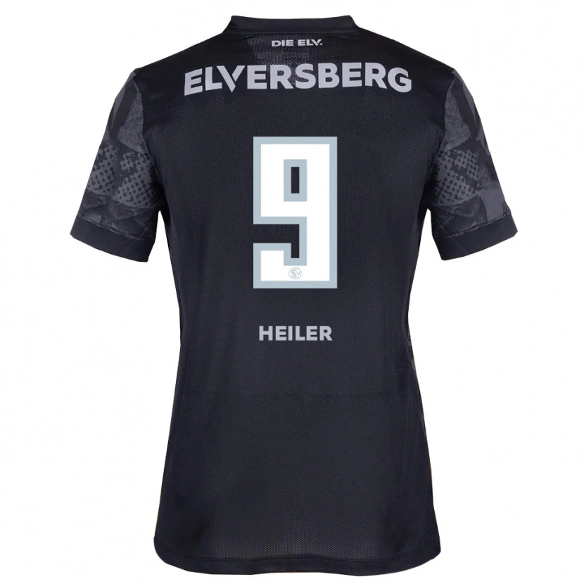 Danxen Bambino Maglia Luca Heiler #9 Nero Grigio Kit Gara Away 2025/26 Maglietta