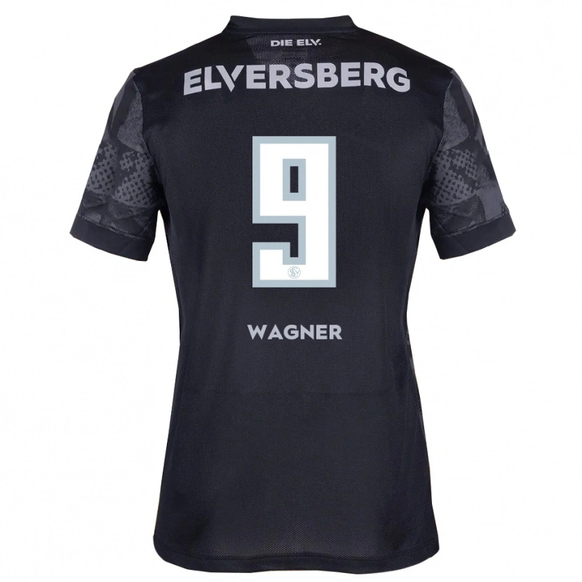 Danxen Bambino Maglia Anna Wagner #9 Nero Grigio Kit Gara Away 2025/26 Maglietta
