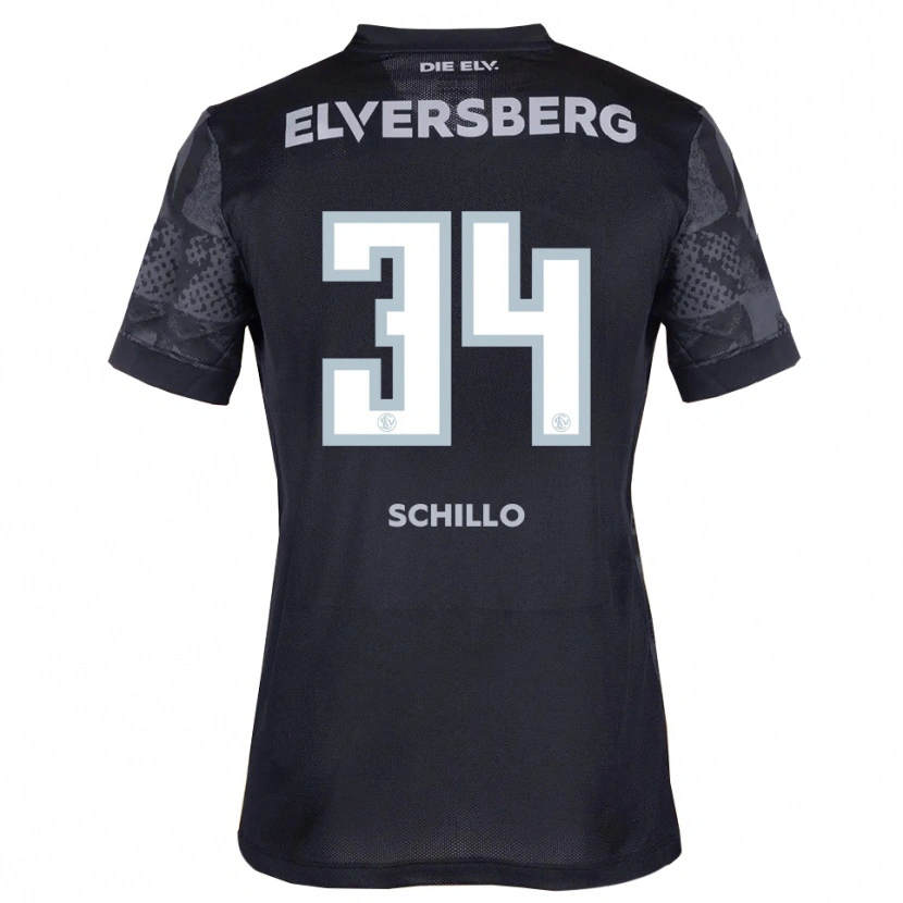 Danxen Bambino Maglia Hannah Schillo #34 Nero Grigio Kit Gara Away 2025/26 Maglietta