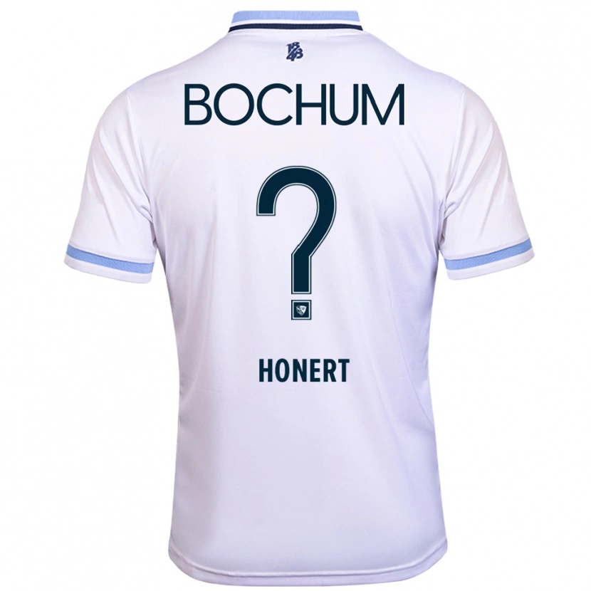 Danxen Bambino Maglia Jan Honert #0 Bianco Azzurro Kit Gara Away 2025/26 Maglietta