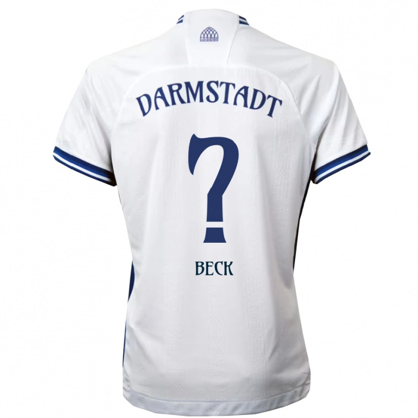 Danxen Bambino Maglia Kerim Beck #0 Bianco Blu Kit Gara Away 2025/26 Maglietta
