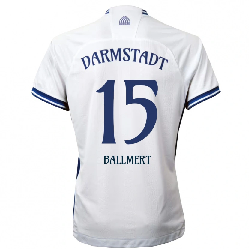 Danxen Bambino Maglia Markus Ballmert #15 Bianco Blu Kit Gara Away 2025/26 Maglietta