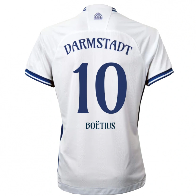 Danxen Bambino Maglia Jean-Paul Boëtius #10 Bianco Blu Kit Gara Away 2025/26 Maglietta