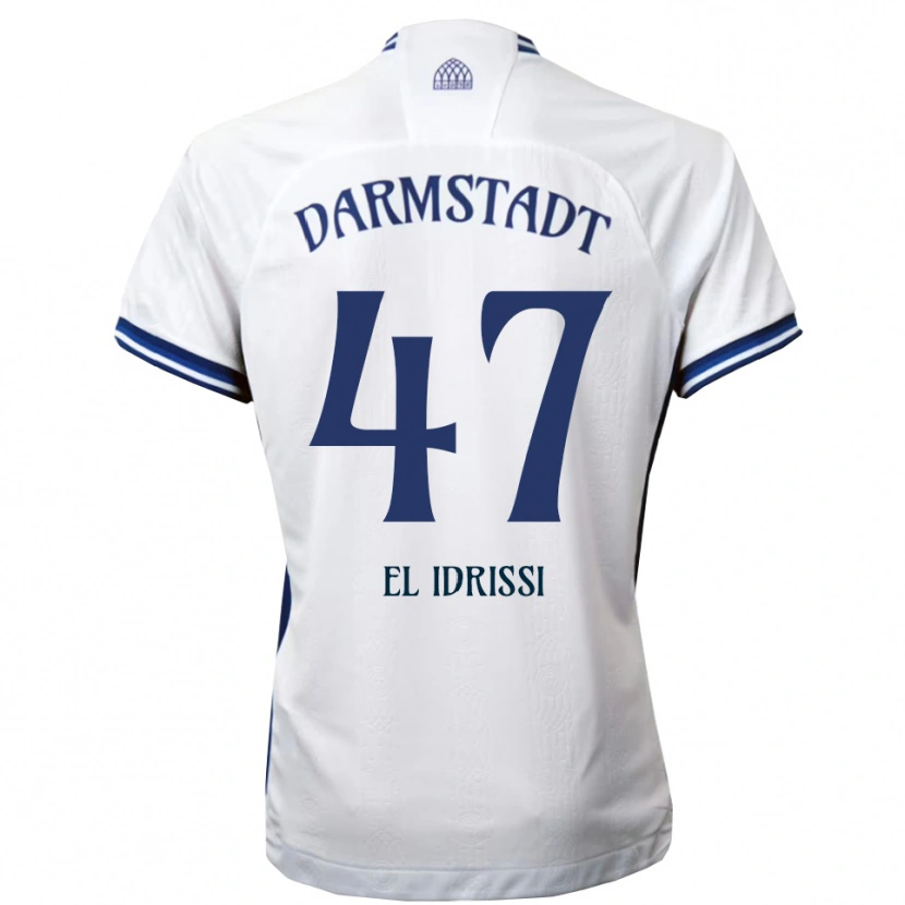 Danxen Bambino Maglia Othmane El Idrissi #47 Bianco Blu Kit Gara Away 2025/26 Maglietta