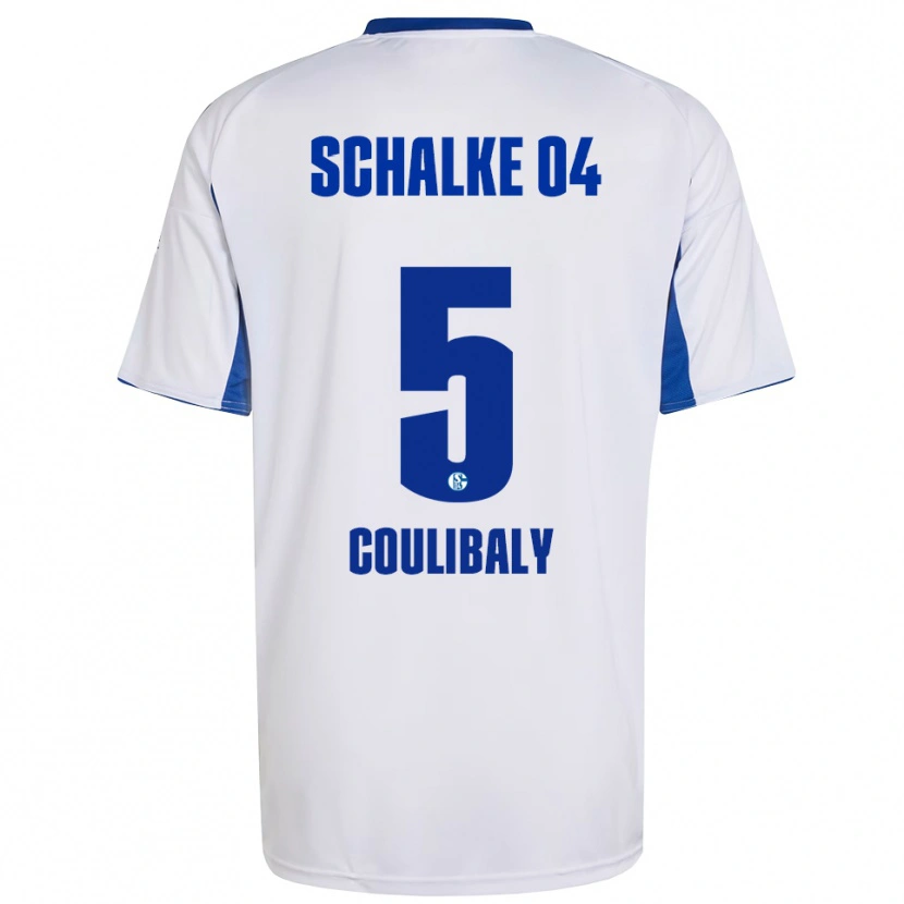 Danxen Bambino Maglia Barakissa Coulibaly #5 Bianco Blu Kit Gara Away 2025/26 Maglietta