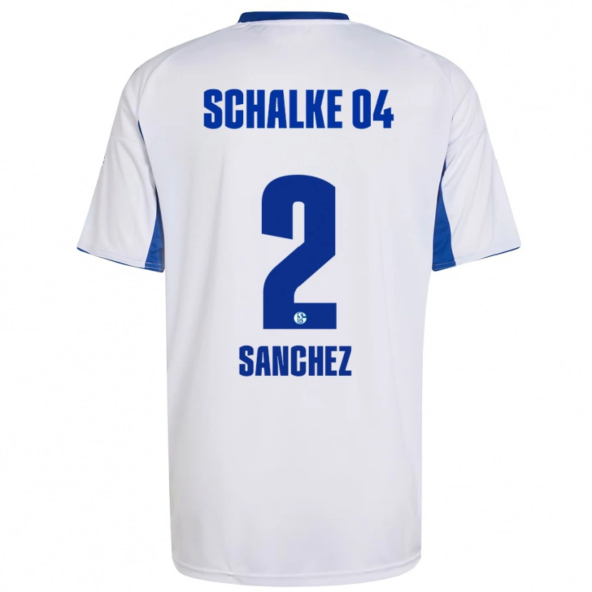 Danxen Bambino Maglia Felipe Sánchez #2 Bianco Blu Kit Gara Away 2025/26 Maglietta