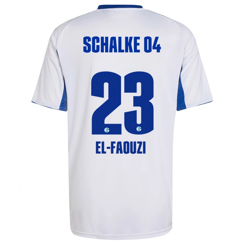 Danxen Bambino Maglia Soufiane El-Faouzi #23 Bianco Blu Kit Gara Away 2025/26 Maglietta