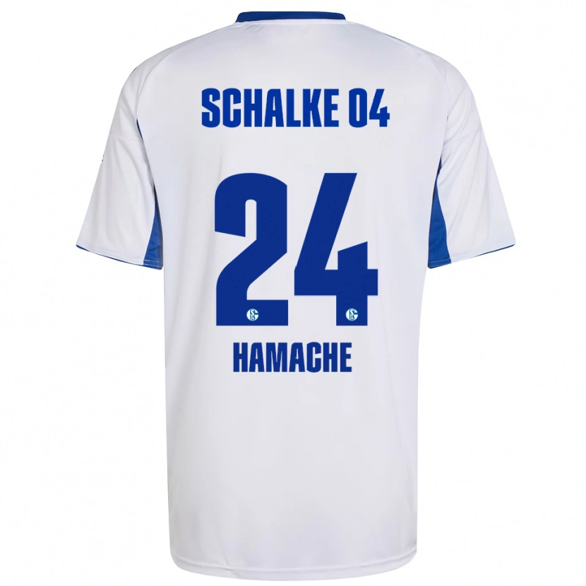 Danxen Bambino Maglia Ilyes Hamache #24 Bianco Blu Kit Gara Away 2025/26 Maglietta