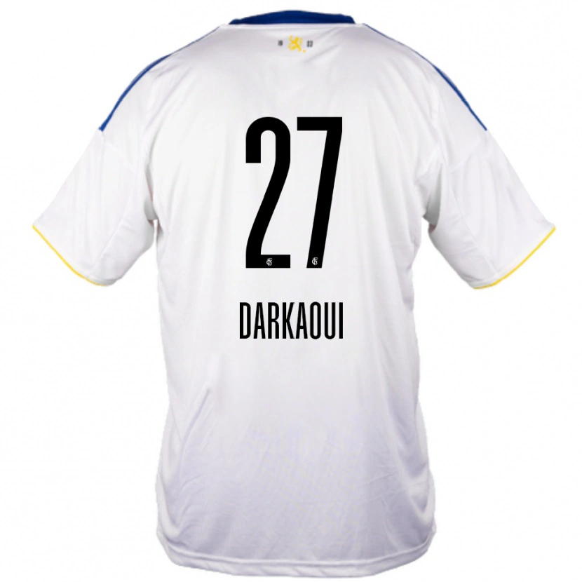 Danxen Bambino Maglia Gibriel Darkaoui #27 Bianco Blu Giallo Kit Gara Away 2025/26 Maglietta