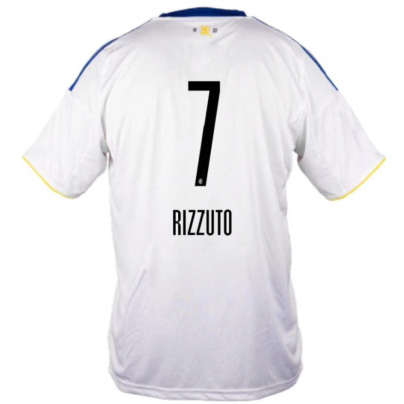 Danxen Bambino Maglia Calogero Rizzuto #7 Bianco Blu Giallo Kit Gara Away 2025/26 Maglietta