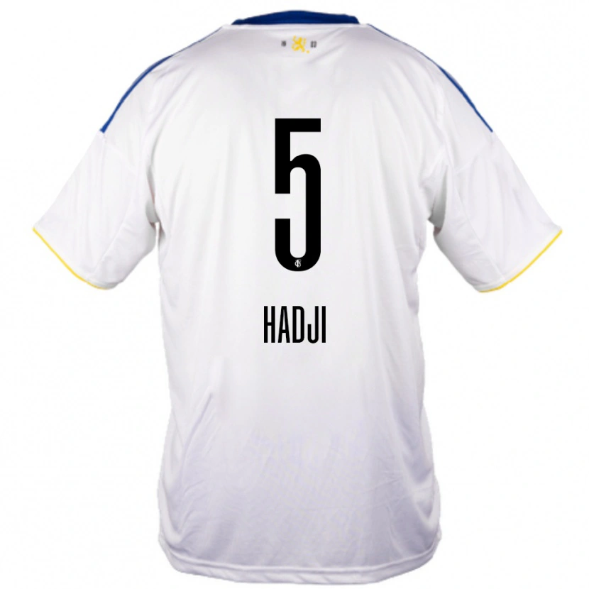 Danxen Bambino Maglia Wahid Hadji #5 Bianco Blu Giallo Kit Gara Away 2025/26 Maglietta