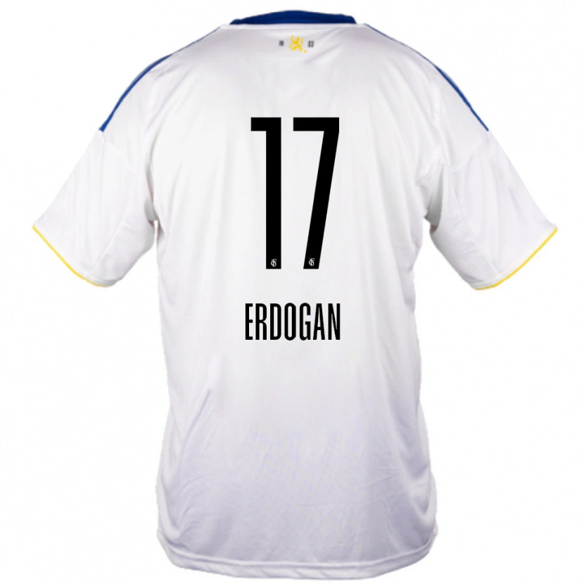 Danxen Bambino Maglia Emirhan Erdogan #17 Bianco Blu Giallo Kit Gara Away 2025/26 Maglietta
