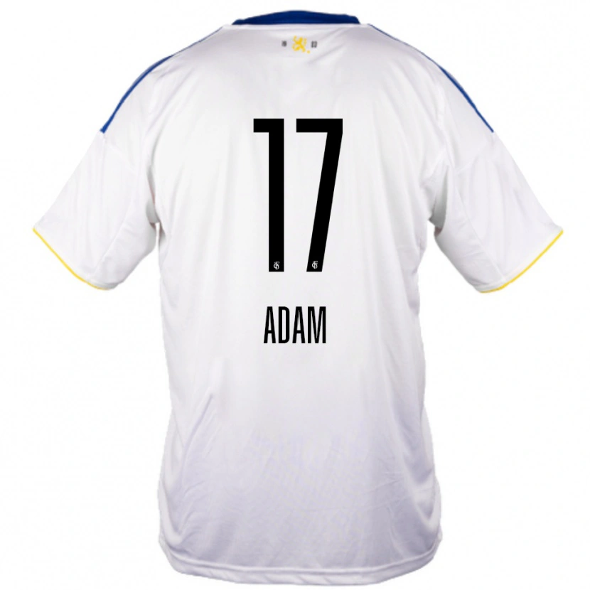 Danxen Bambino Maglia Maximilian Adam #17 Bianco Blu Giallo Kit Gara Away 2025/26 Maglietta
