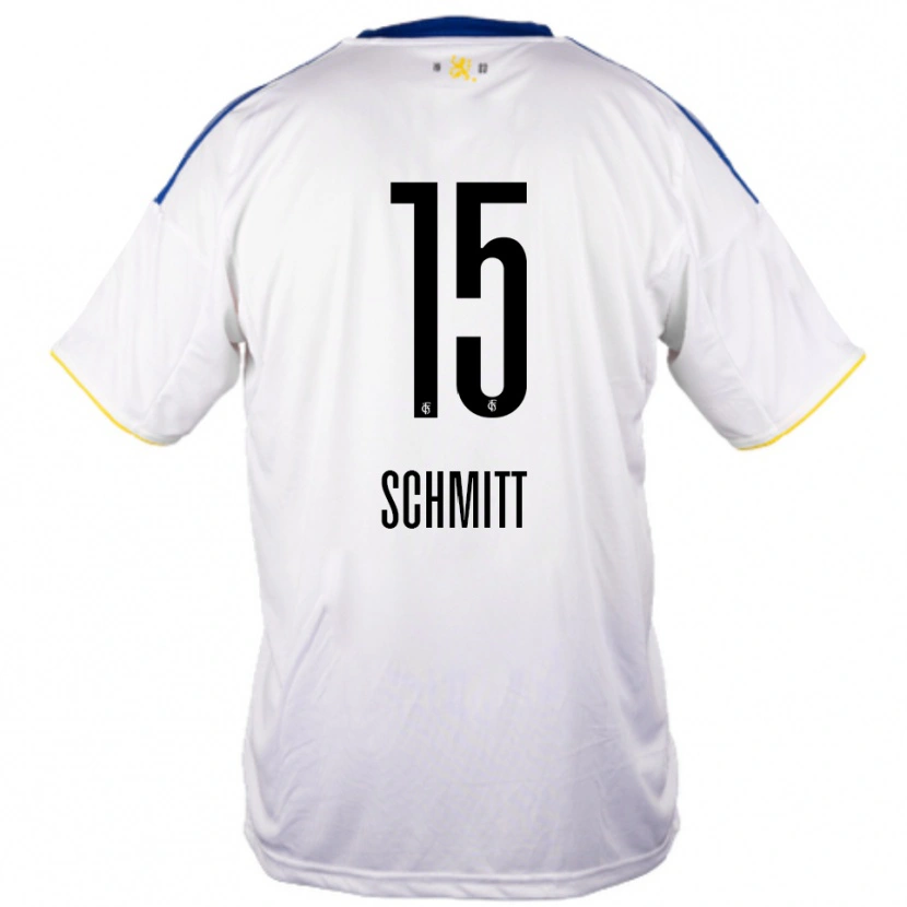 Danxen Bambino Maglia Madita Schmitt #15 Bianco Blu Giallo Kit Gara Away 2025/26 Maglietta