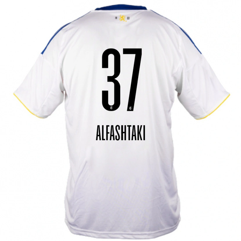 Danxen Bambino Maglia Odey Alfashtaki #37 Bianco Blu Giallo Kit Gara Away 2025/26 Maglietta