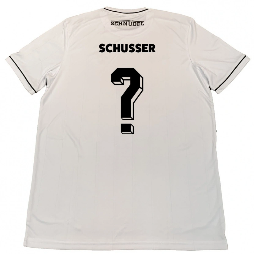 Danxen Bambino Maglia Lina Schusser #0 Bianco Nero Kit Gara Away 2025/26 Maglietta
