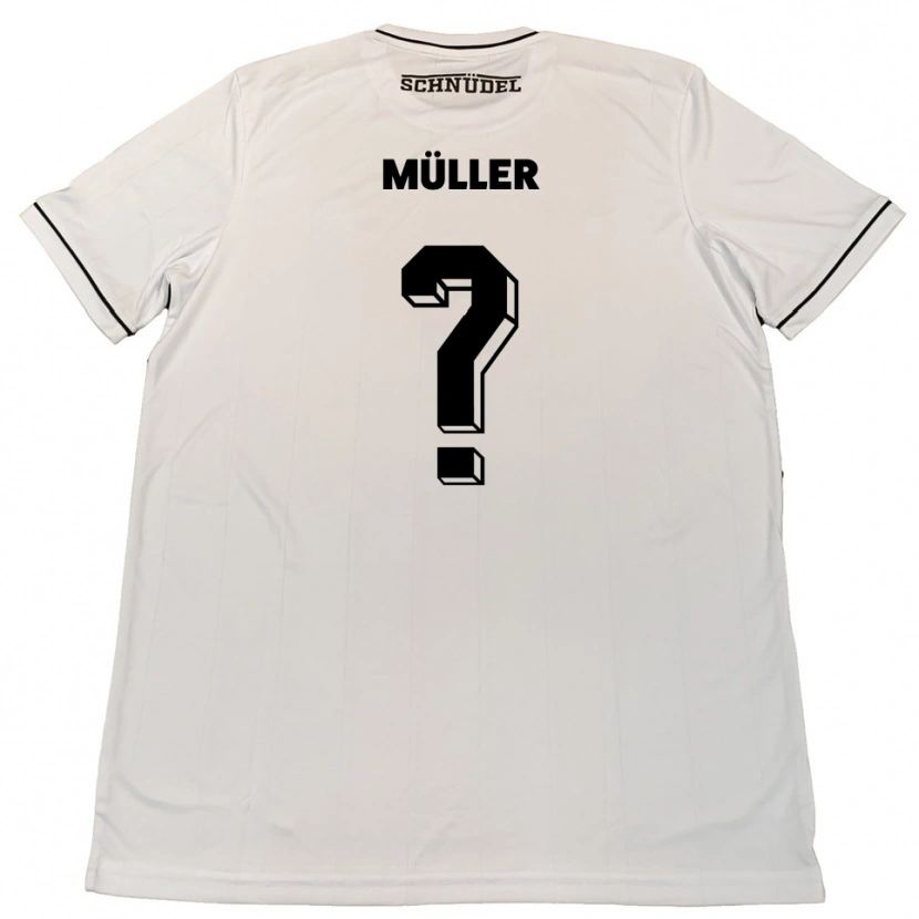 Danxen Bambino Maglia Hannah Müller #0 Bianco Nero Kit Gara Away 2025/26 Maglietta