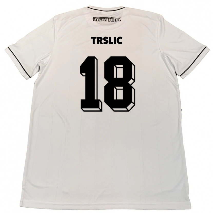 Danxen Bambino Maglia Luca Trslic #18 Bianco Nero Kit Gara Away 2025/26 Maglietta