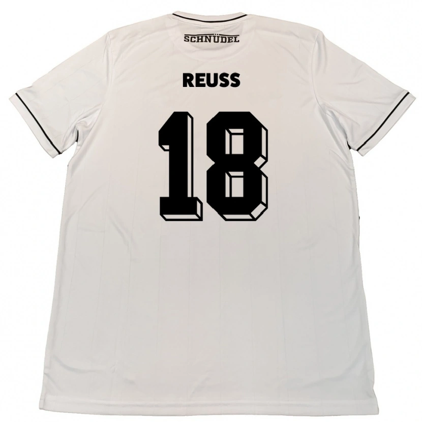 Danxen Bambino Maglia Noah Reuß #18 Bianco Nero Kit Gara Away 2025/26 Maglietta