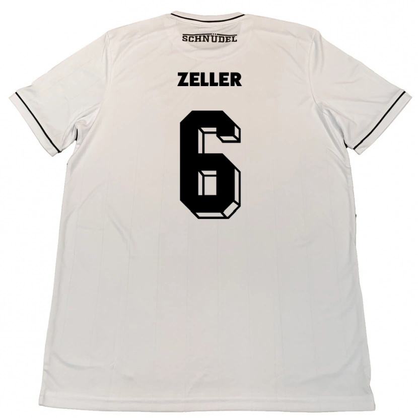 Danxen Bambino Maglia Lucas Zeller #6 Bianco Nero Kit Gara Away 2025/26 Maglietta