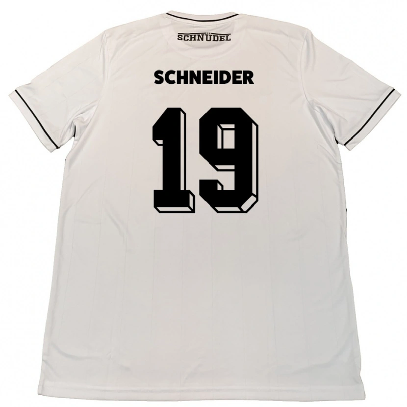 Danxen Bambino Maglia Lukas Schneider #19 Bianco Nero Kit Gara Away 2025/26 Maglietta