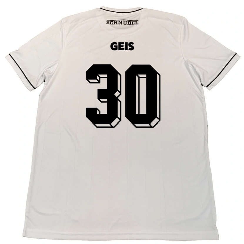 Danxen Bambino Maglia Johannes Geis #30 Bianco Nero Kit Gara Away 2025/26 Maglietta