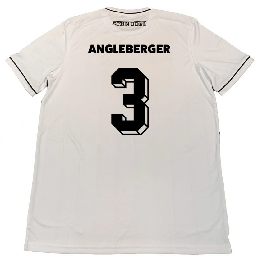 Danxen Bambino Maglia Devin Angleberger #3 Bianco Nero Kit Gara Away 2025/26 Maglietta