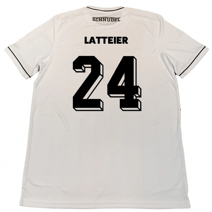Danxen Bambino Maglia Tim Latteier #24 Bianco Nero Kit Gara Away 2025/26 Maglietta