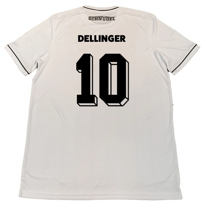 Danxen Bambino Maglia Michael Dellinger #10 Bianco Nero Kit Gara Away 2025/26 Maglietta