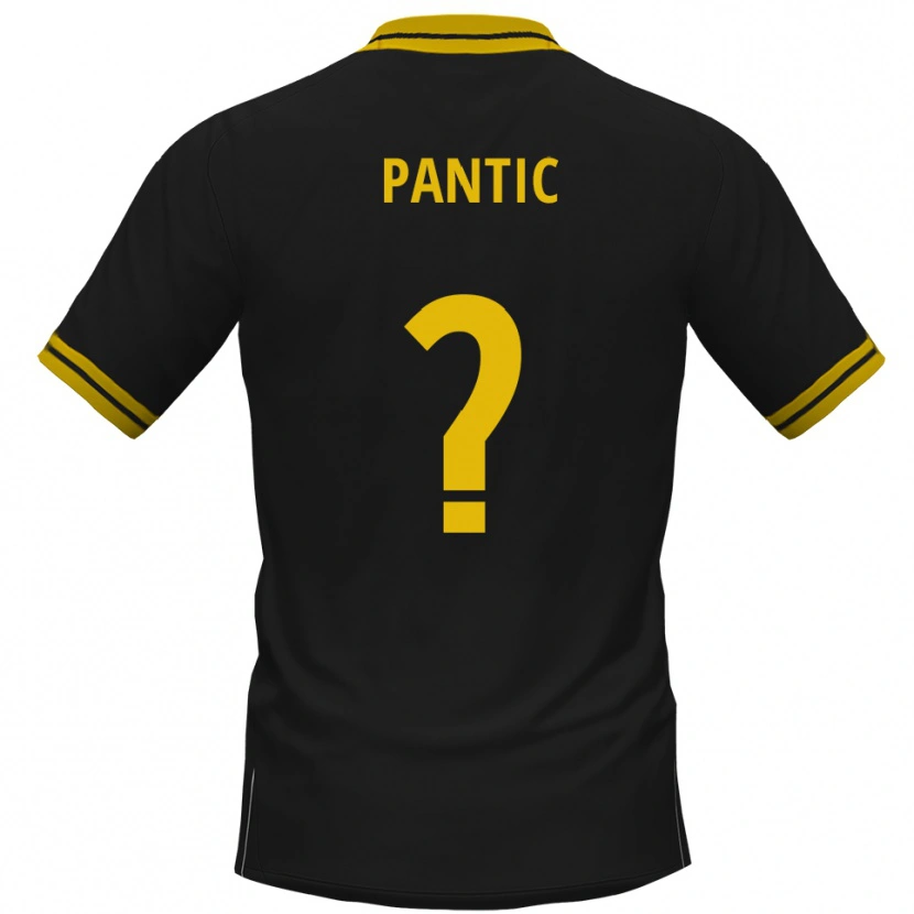 Danxen Bambino Maglia Leon Pantic #0 Nero Giallo Kit Gara Away 2025/26 Maglietta
