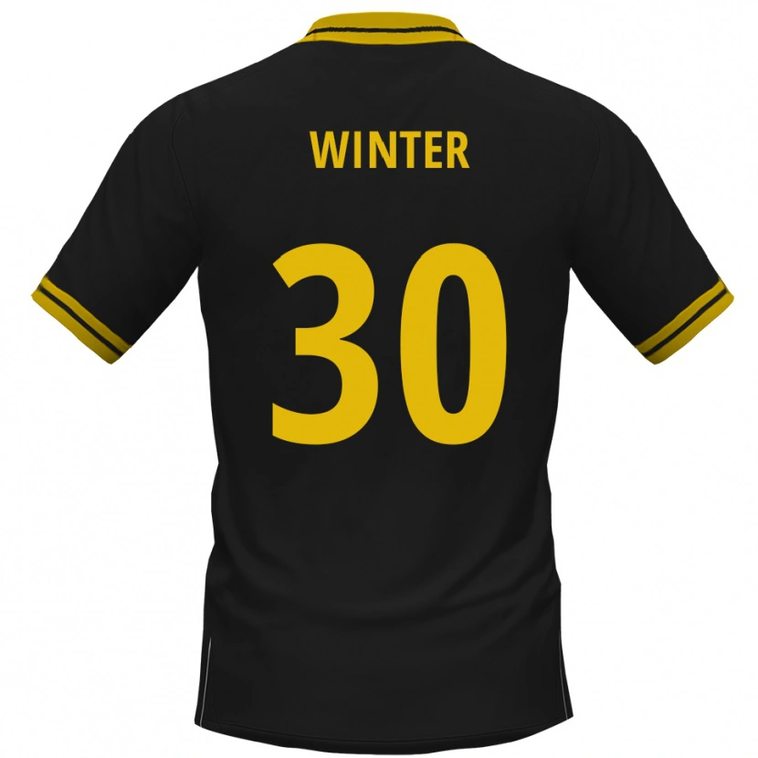 Danxen Bambino Maglia Nils Winter #30 Nero Giallo Kit Gara Away 2025/26 Maglietta