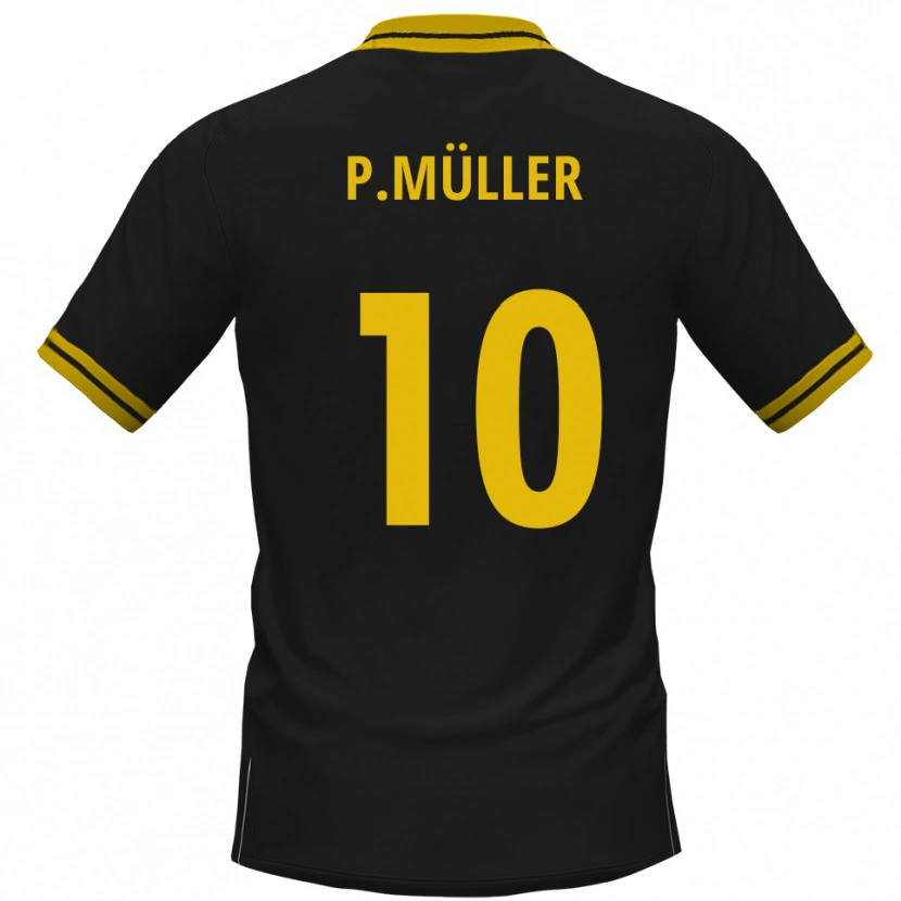 Danxen Bambino Maglia Pascal Müller #10 Nero Giallo Kit Gara Away 2025/26 Maglietta