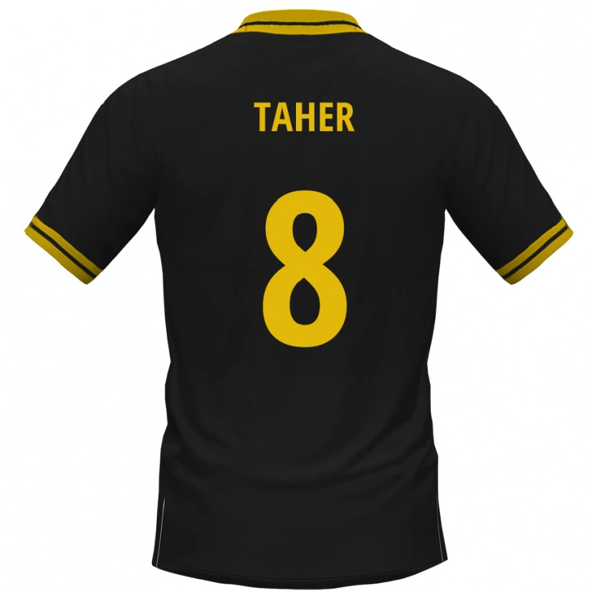 Danxen Bambino Maglia Kanischka Taher #8 Nero Giallo Kit Gara Away 2025/26 Maglietta