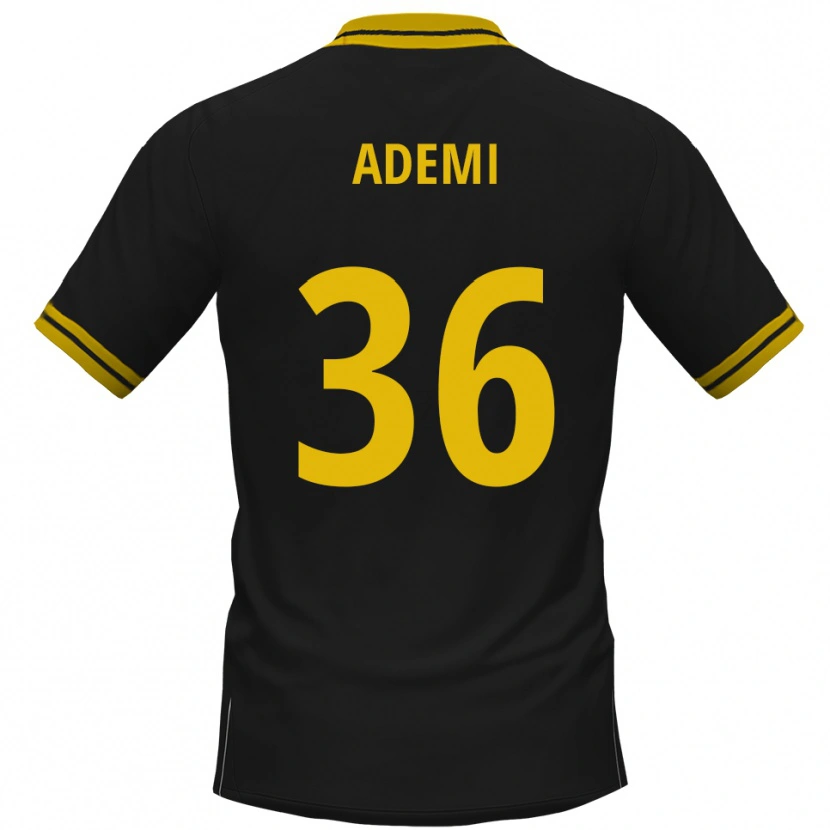 Danxen Bambino Maglia Faton Ademi #36 Nero Giallo Kit Gara Away 2025/26 Maglietta