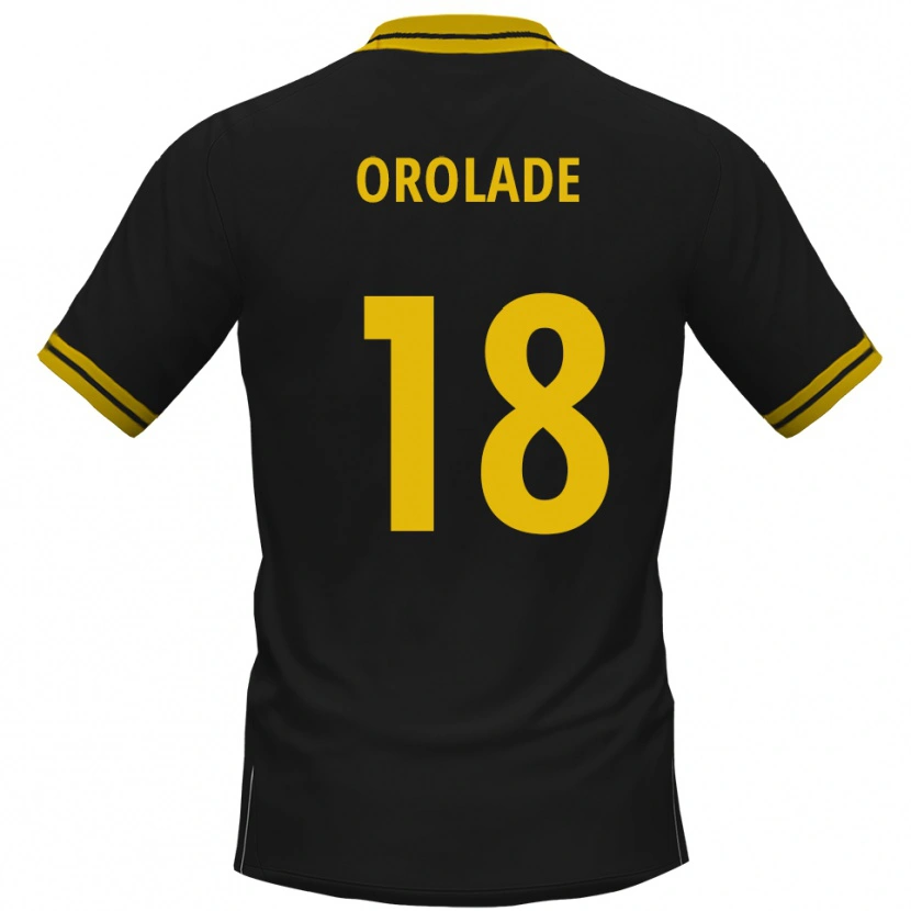 Danxen Bambino Maglia Jolasonmi Orolade #18 Nero Giallo Kit Gara Away 2025/26 Maglietta
