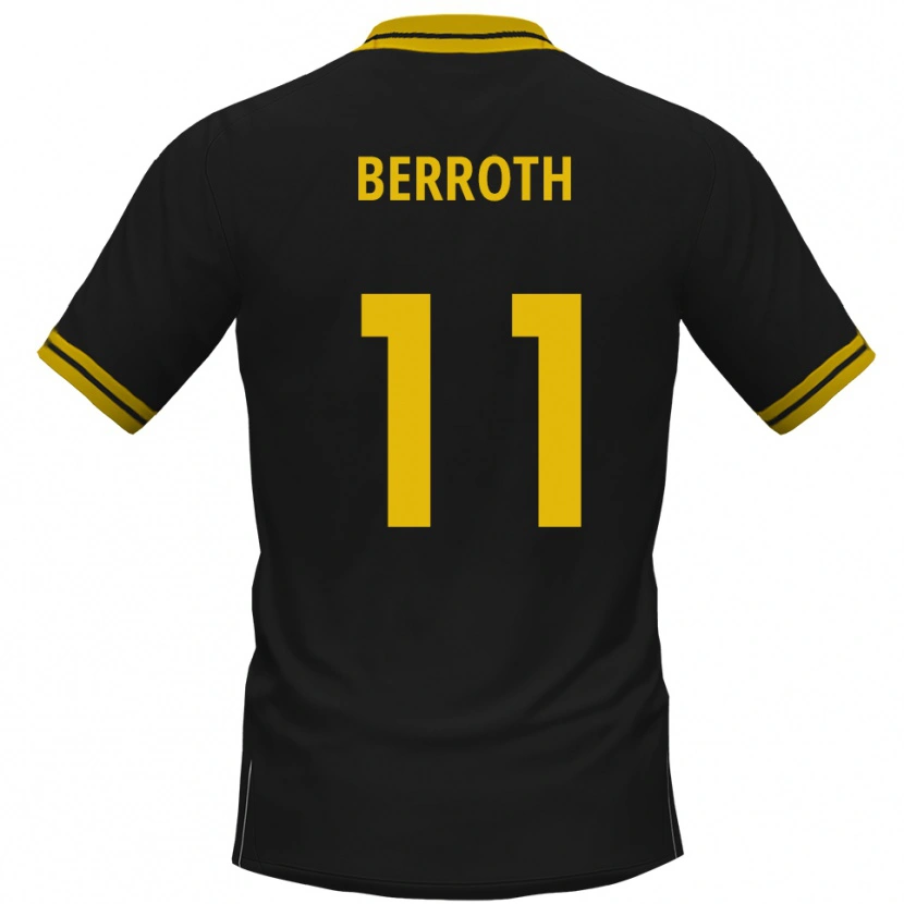 Danxen Bambino Maglia Julius Berroth #11 Nero Giallo Kit Gara Away 2025/26 Maglietta