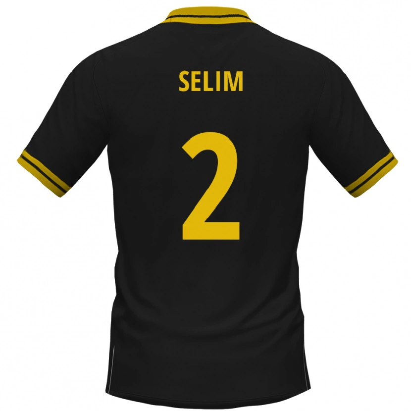Danxen Bambino Maglia Yahia Selim #2 Nero Giallo Kit Gara Away 2025/26 Maglietta