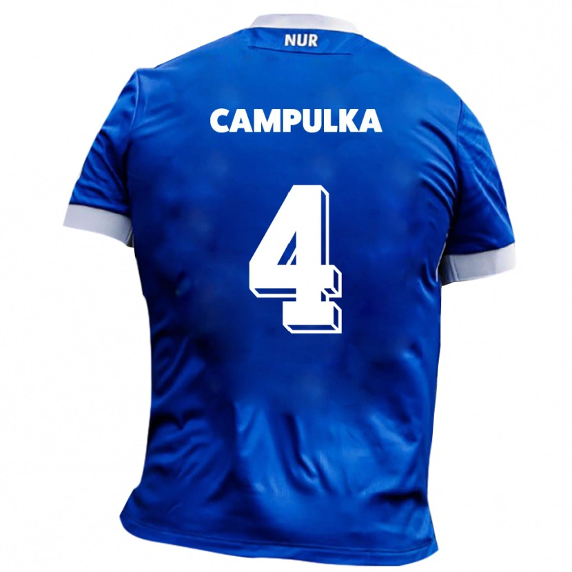 Danxen Bambino Maglia Tim Campulka #4 Blu Bianco Kit Gara Away 2025/26 Maglietta