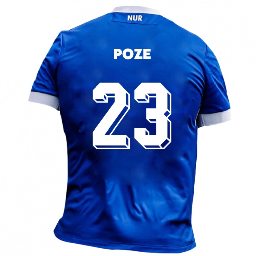 Danxen Bambino Maglia Paulas Poze #23 Blu Bianco Kit Gara Away 2025/26 Maglietta