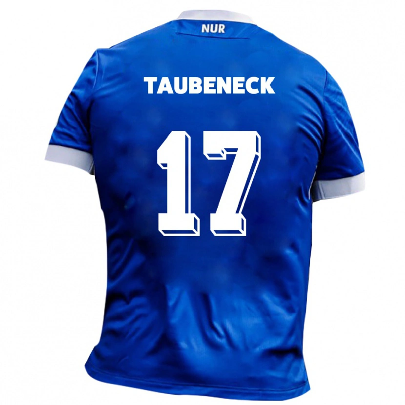 Danxen Bambino Maglia Joey Taubeneck #17 Blu Bianco Kit Gara Away 2025/26 Maglietta