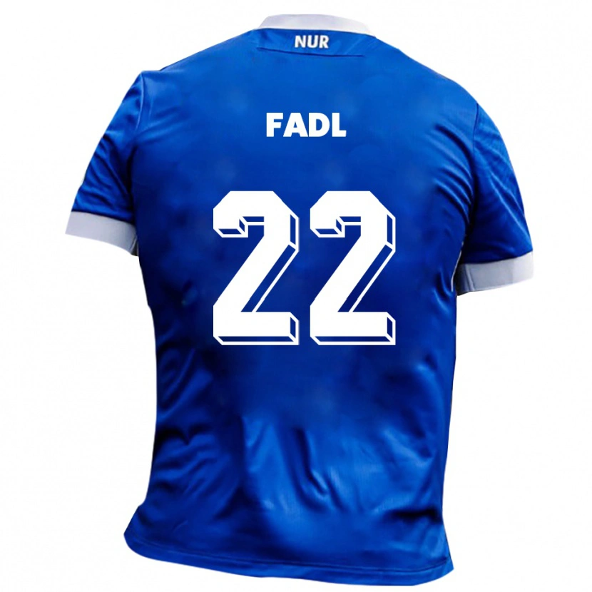 Danxen Bambino Maglia Jad Fadl #22 Blu Bianco Kit Gara Away 2025/26 Maglietta