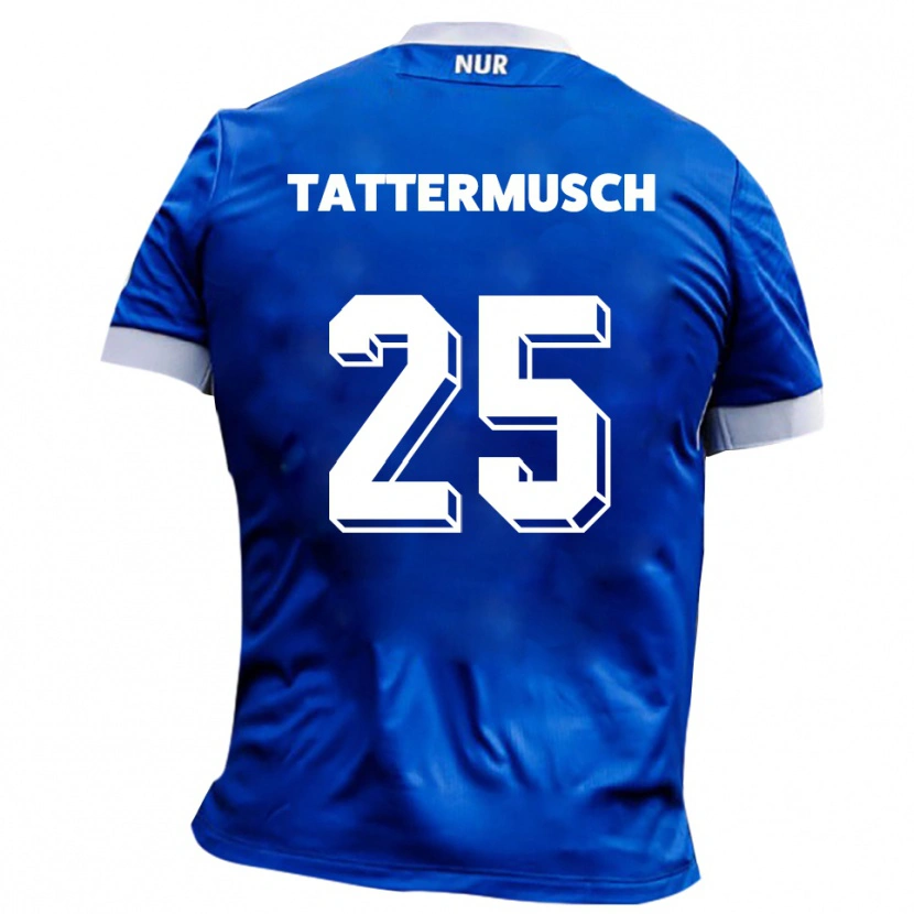 Danxen Bambino Maglia Ted Tattermusch #25 Blu Bianco Kit Gara Away 2025/26 Maglietta