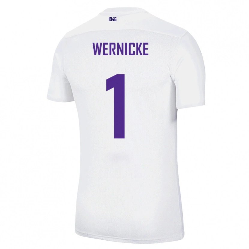 Danxen Bambino Maglia Samuli Wernicke #1 Bianco Verde Kit Gara Away 2025/26 Maglietta