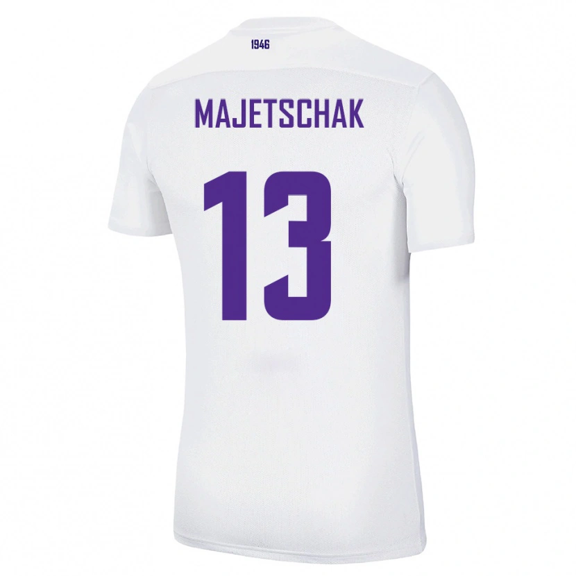 Danxen Bambino Maglia Erik Majetschak #13 Bianco Verde Kit Gara Away 2025/26 Maglietta